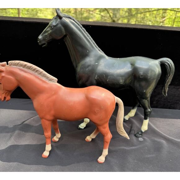 Rare Vintage Louis Marx Thunderbolt & Poncho 1960's Best Of the West Horses - Picture 11 of 12